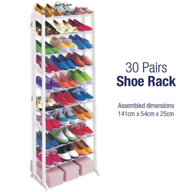 SHOE RACK HOLDS 30 PAIRS 141CM X 54CM X 25CM. F804562 \\\KD15784