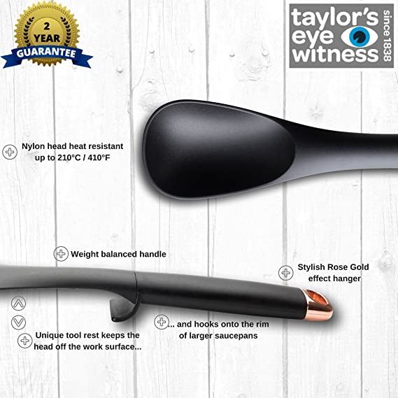 TAYLORS EYE WITNESS NONSTICK NYLON BASTING SPOON BRASS TOP. LMS2702B \\\KD15785