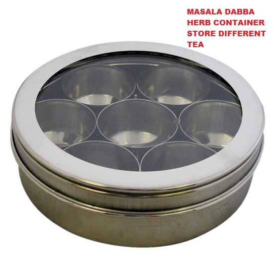 STAINLESS STEEL MASALA SPICE DABBA 20CM. SS33539 \\\KD15804