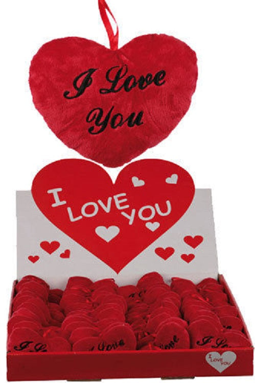 VALENTINES 10CM RED HEART SOFTTOY-I LOVE YOU. OB632113 \\\KD15833