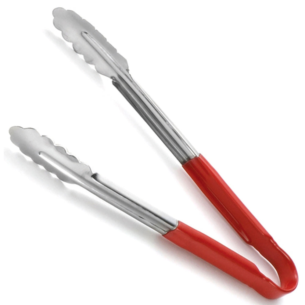 STAINLESS STEEL COOKING RED HANDLE TONGS 14 INCH. HUB358 \\\KD15908