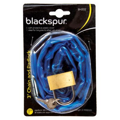 BLACKSPUR 3 FT / 900MM  X 3.6MM CHAIN WITH PADLOCK. BB-BH202 \\\KD15913