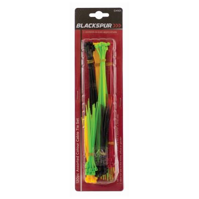 BLACKSPUR 120 PC ASSORTED COLOUR CABLE TIE SET. CH101 \\\KD15917