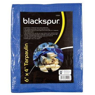 BLACKSPUR 6 FOOT (1.8M) X 4 FOOT (1.2M) TARPAULIN - BLUE. TP099 \\\KD15942