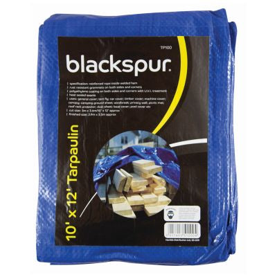 BLACKSPUR 10 FOOT (3M) X 12 FOOT (3.6M) TARPAULIN - BLUE. TP100 \\\KD15943
