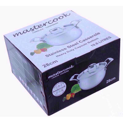 MASTERCOOK STAINLESS STEEL LONGLIFE CASSEROLE  28CM. CST021 \\\KD15947