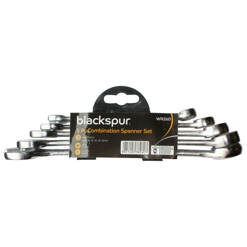 BLACKSPUR 5PC COMB SPANNER SET (MM CARD). WR260 \\\KD15963