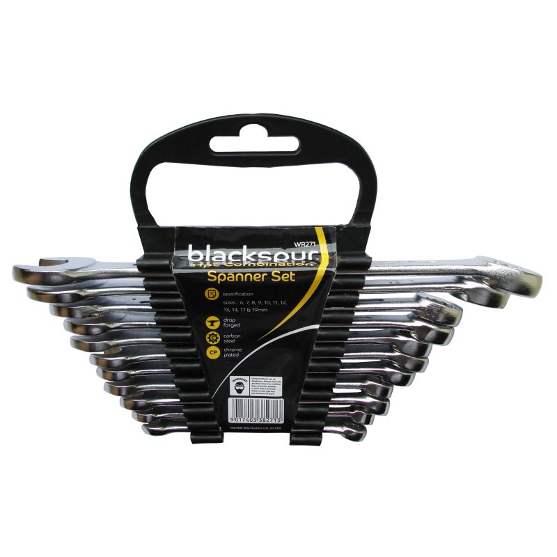BLACKSPUR 11 PC COMB SPANNER SET (6-19MM). WR271 \\\KD15966