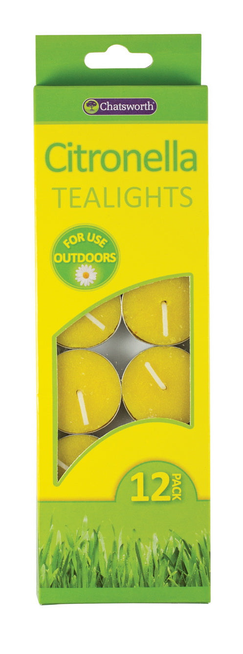 CHATSWORTH CITRONELLA TEA LIGHT CANDLE 12/PK. CH0222 \\\KD15986
