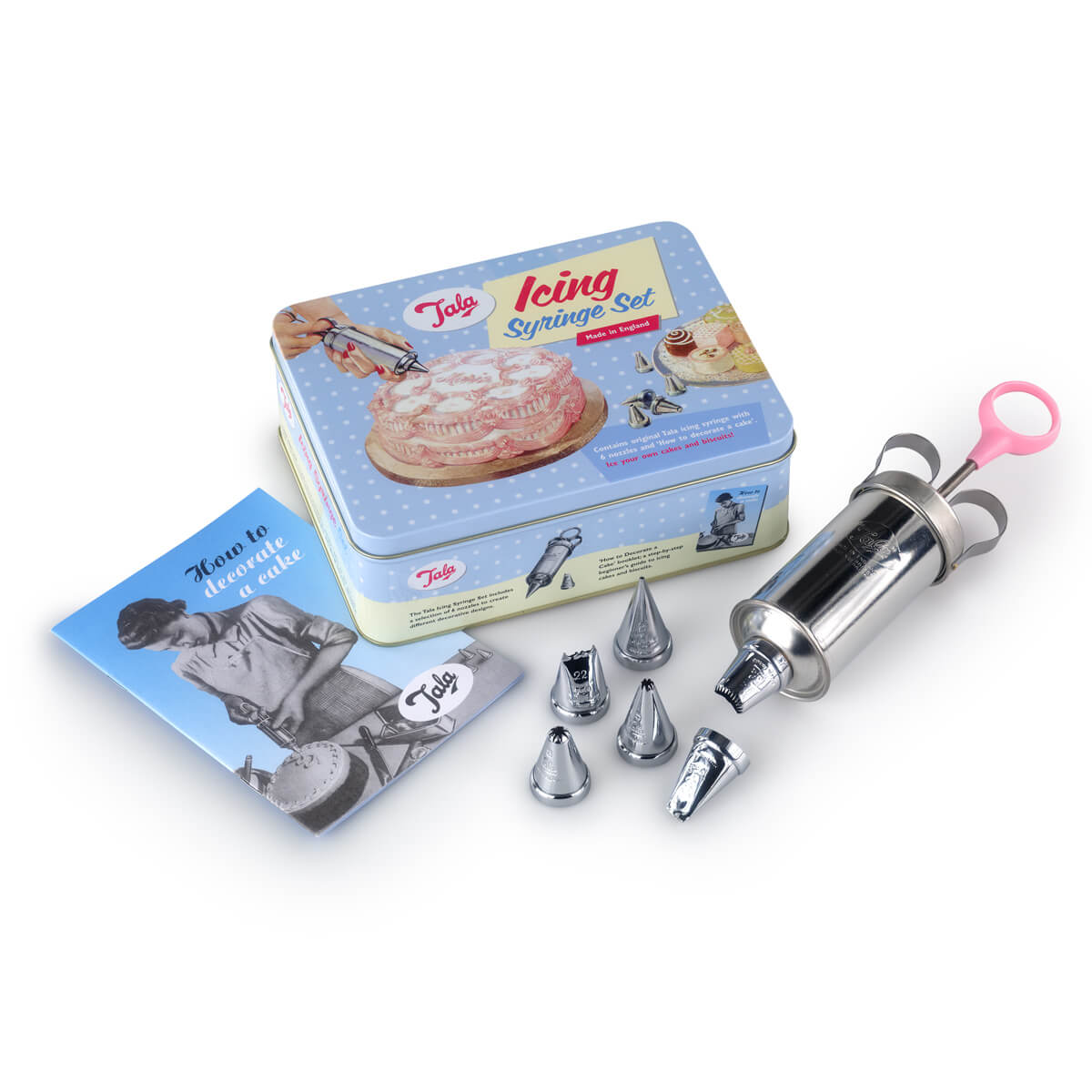 TALA ORIGINAL 1950'S STYLE ICING SYRINGE SET SILVER \\\KD16027