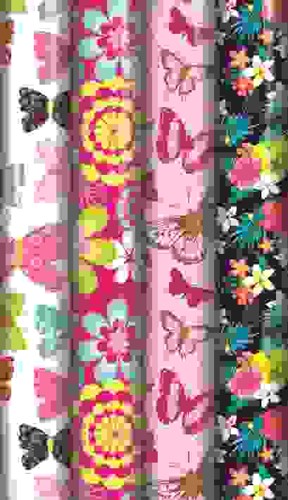 GIFT WRAP FLORAL 3 METRE. EW22689-GW \\\KD16046