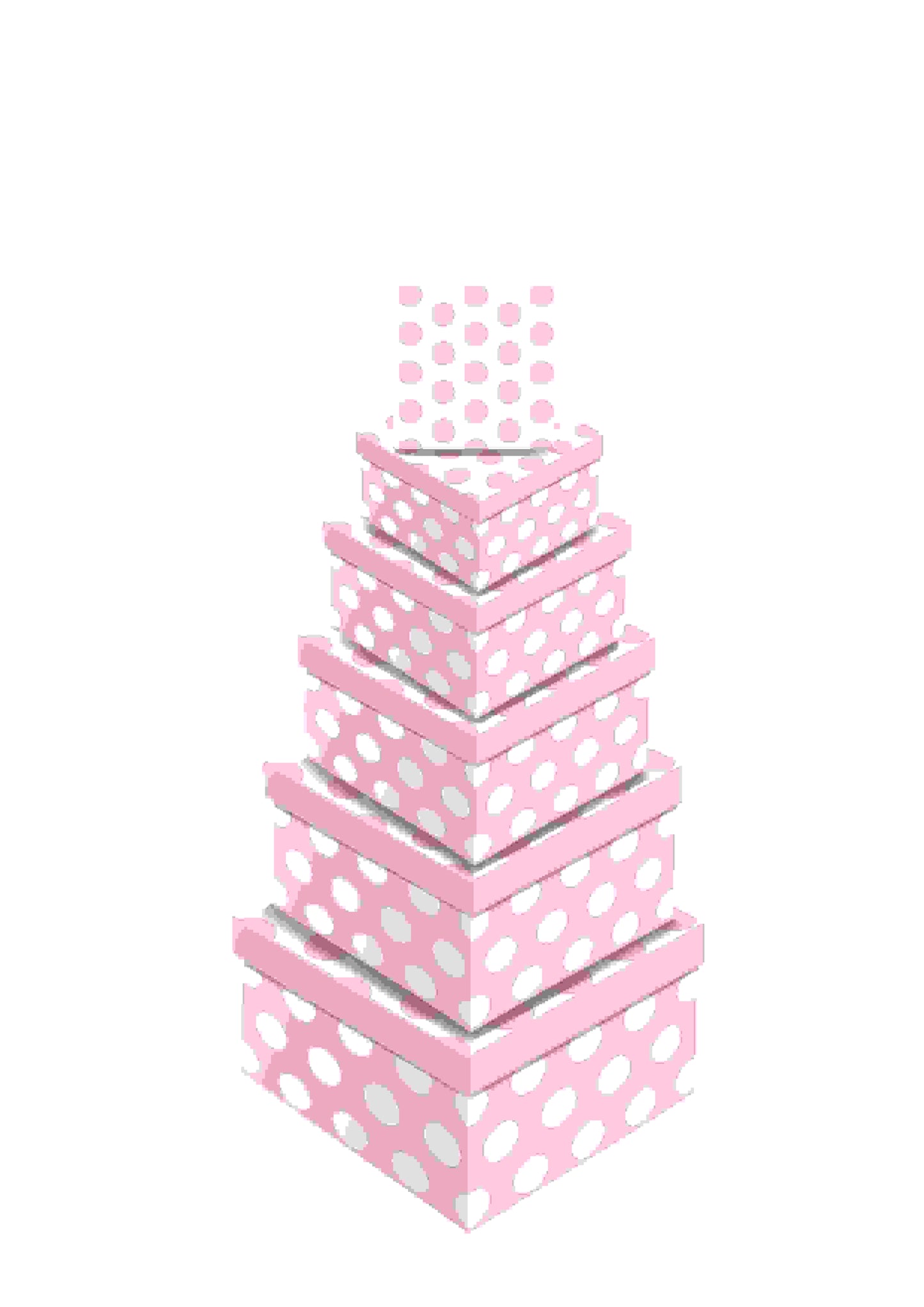 NEST PINK POLKA DOT 6PIECES GIFT BOXES. EW9432-BX \\\KD16048