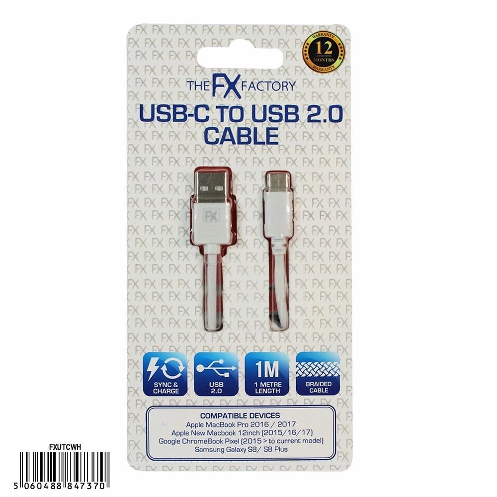 FX USB DATA CABLE FOR TYPE C WHITE. FXUTCWH \\\KD16250
