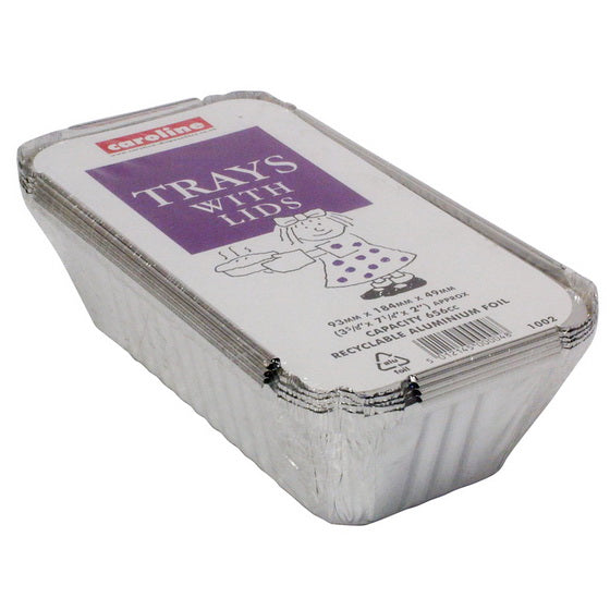 CAROLINE FOIL TRAY WITH LIDS  93X184X49MM 23OZ  6/PK. 1002 \\\KD16268