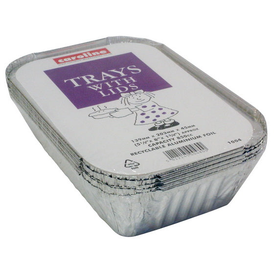 CAROLINE FOIL TRAY WITH LIDS 139X203X45MM 30OZ  4/ PK. CV1004 \\\KD16269