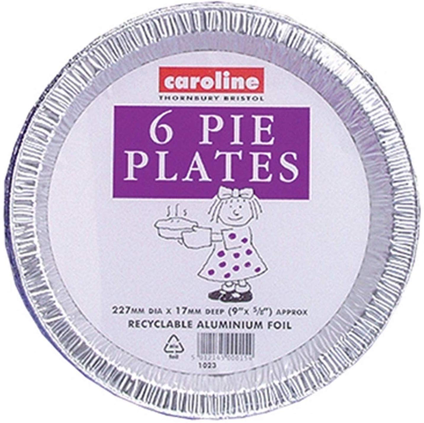 CAROLINE FOIL PIE PLATES  9 INCH  PACK OF 6. 1023 \\\KD16274