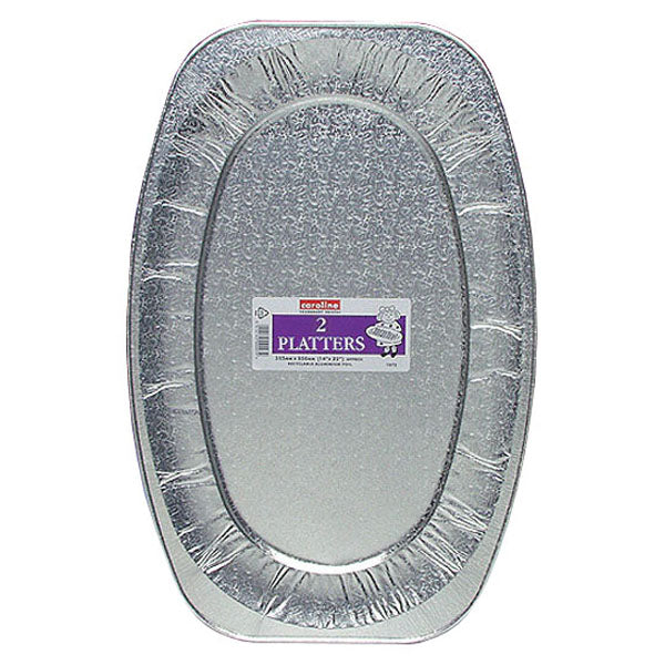 CAROLINE SILVER FOIL PLATTER LARGE 22INCH PACK OF 2. N1073 \\\KD16287