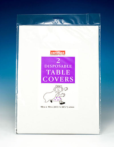 CAROLINE WHITE PAPER TABLE COVER SQUARE 90CM X 90CM PACK OF 2. 1320 \\\KD16310