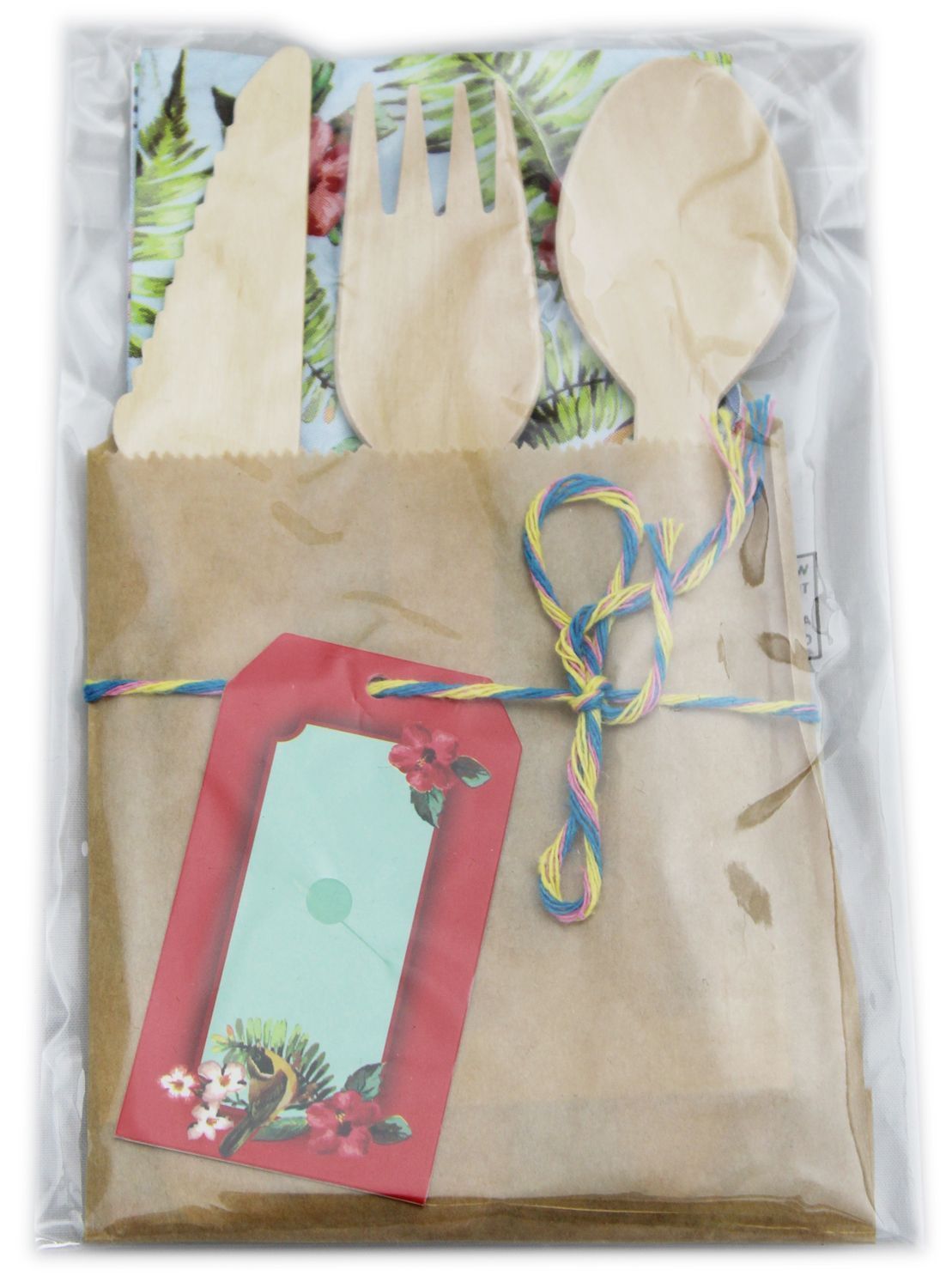 SUMMER FESTIVAL SINGLE CUTLERY SET WITH NAPKIN. TJ0660 \\\KD16328