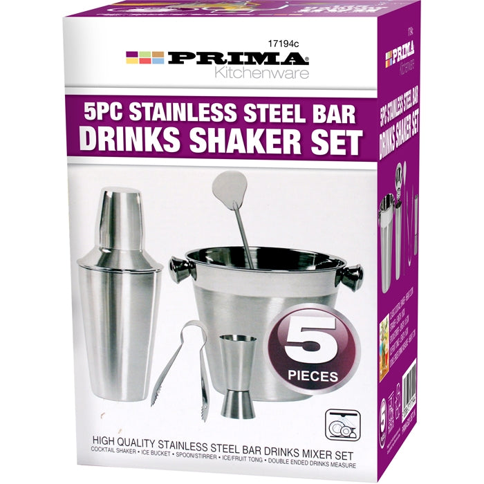 PRIMA STAINLESS STEEL BAR DRINKS SHAKER SET. 17194C-1 \\\KD16340