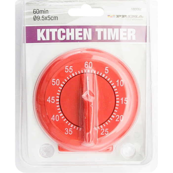 PRIMA KITCHEN TIMER 60 MINUTE ASSORTED COLOURS. 18006C \\\KD16341