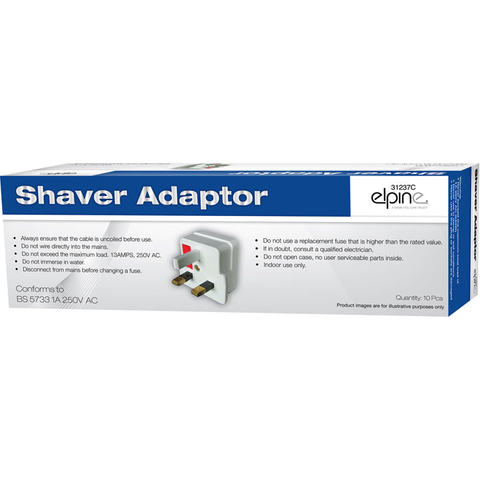 ELPINE SHAVER ADAPTOR 10PIECES. 31237C \\\KD16343