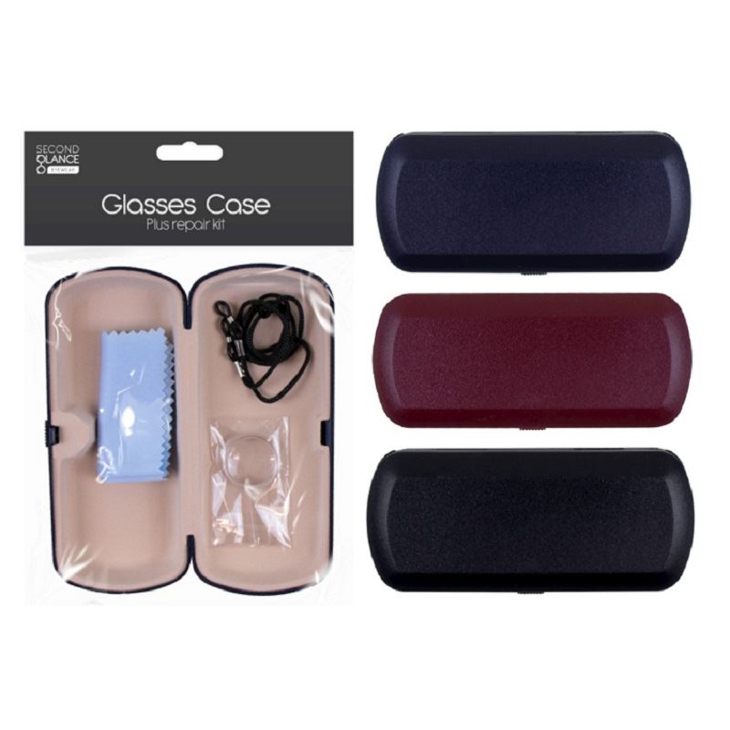 EYE GLASSES CASE WITH REPAIR KIT - CORD - SOFT CLEANING CLOTH. CK016 \\\KD16471
