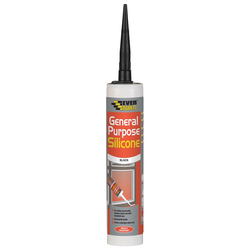 EVERBUILD GENERAL PURPOSE SILICONE BLACK 280ML. 485957 \\\KD16500