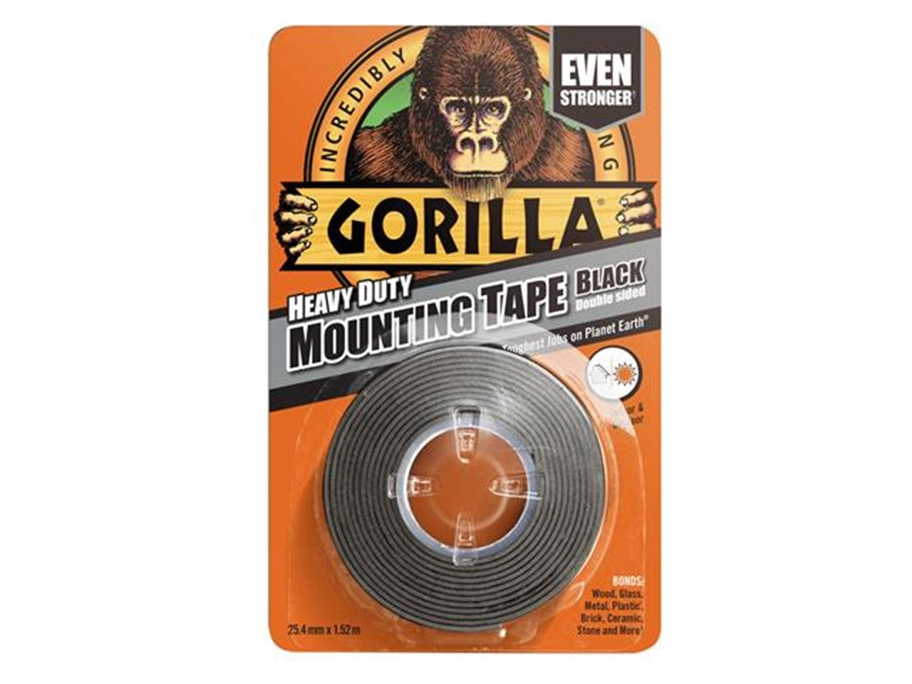 GORILLA HEAVY DUTY DOBLE SIDED MOUNTING TAPE BLACK 25.4MMX1.52M. 3044201 \\\KD16510