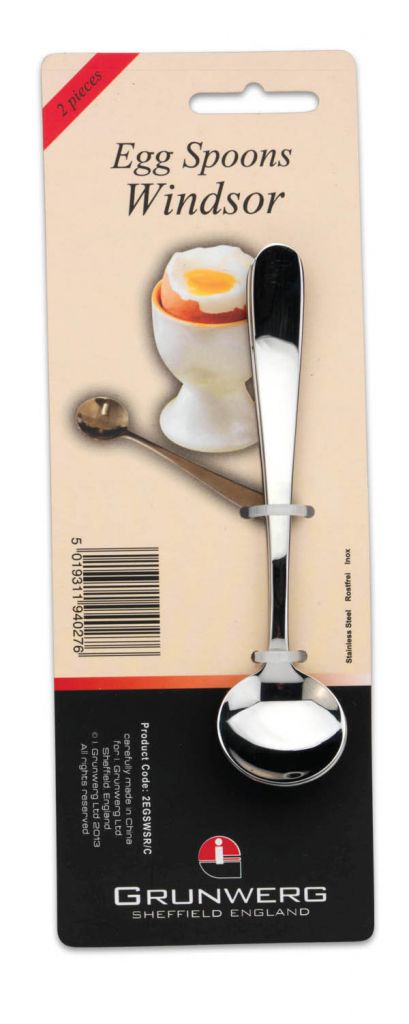 WINDSOR STAINLESS STEEL BOILED EGG SPOON 2/PK. 2EGSWDR/C \\\KD16547