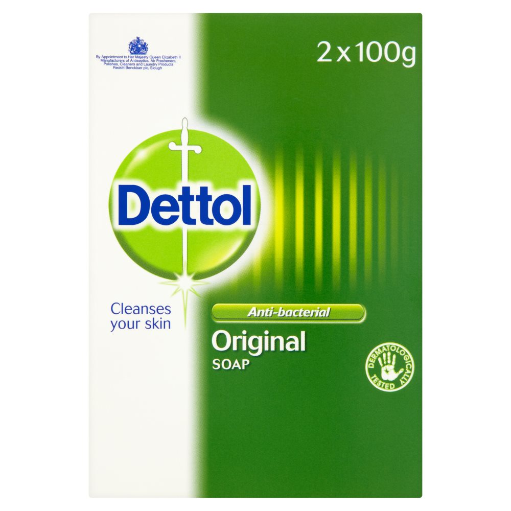 DETTOL ANTI-BACTERIAL ORIGINAL BAR SOAP 2 X 100GM. RB763872 \\\KD16555