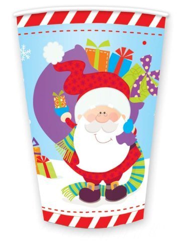 CUTE CHRISTMAS TABLE DISPOSABLE PAPER CUPS 9OZ 8/PK. KCBC \\\KD16648