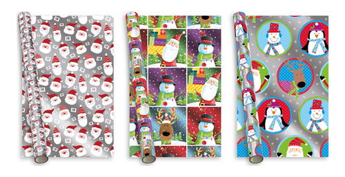 CHRISTMAS CUTE FOIL ICE GIFT WRAP ROLL 2M. XAHGW116 \\\KD16676