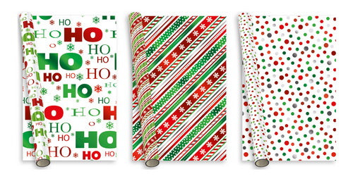 CHRISTMAS FOIL FESTIVE FUN GIFT WRAP ROLL 2M. XAHGW114 \\\KD16677