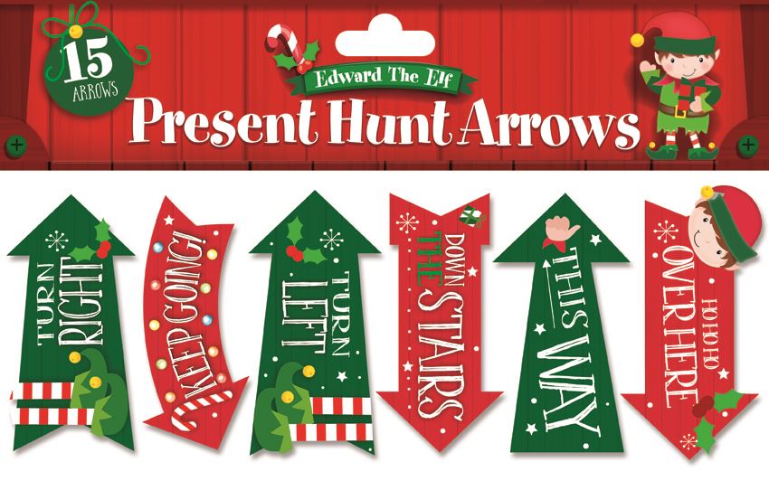 CHRISTMAS PARTY ELF GIFT PRESENT HUNT ARROWS 15/PK. EWX23916 \\\KD16691