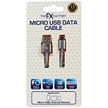 FX BRAIDED USB DATA CABLE FOR MICRO USB - SILVER / GREY. FXUBMICSI FXUBMICSG \\\KD16699
