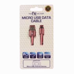 FX BRAIDED USB DATA CABLE FOR MICRO USB - ROSE GOLD. FXUBMICRG FXUBMICGO \\\KD16700