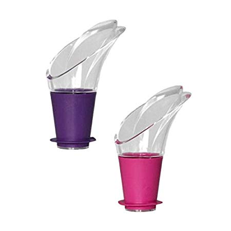 VACU VIN CYSTAL WINE SERVER PINK / PURPLE 2/PK. 18541612 18541 \\\KD16735