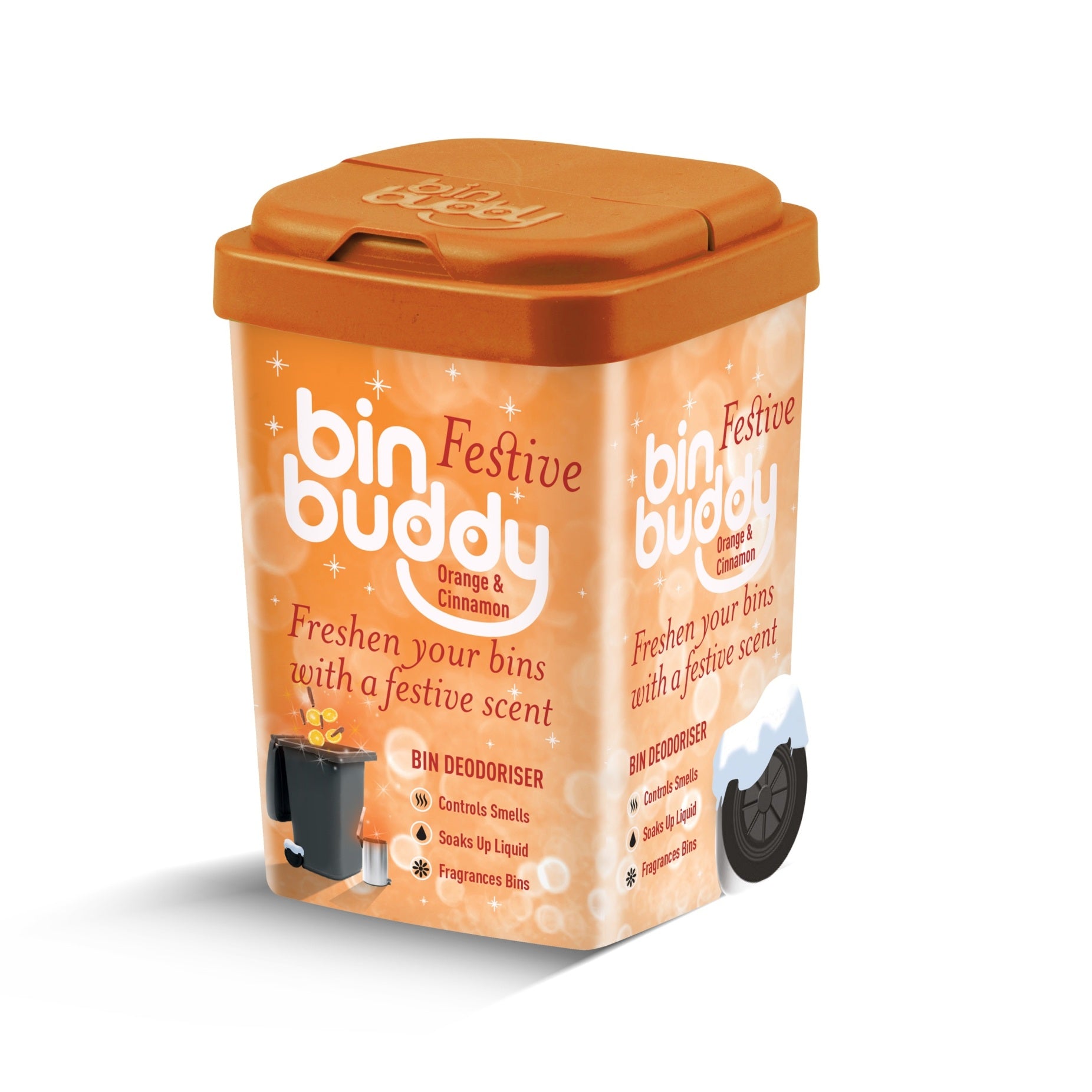 BIN BUDDY FESTIVE BIN DEODORISER ORANGE AND CINNAMON 450G. 06785A \\\KD16763