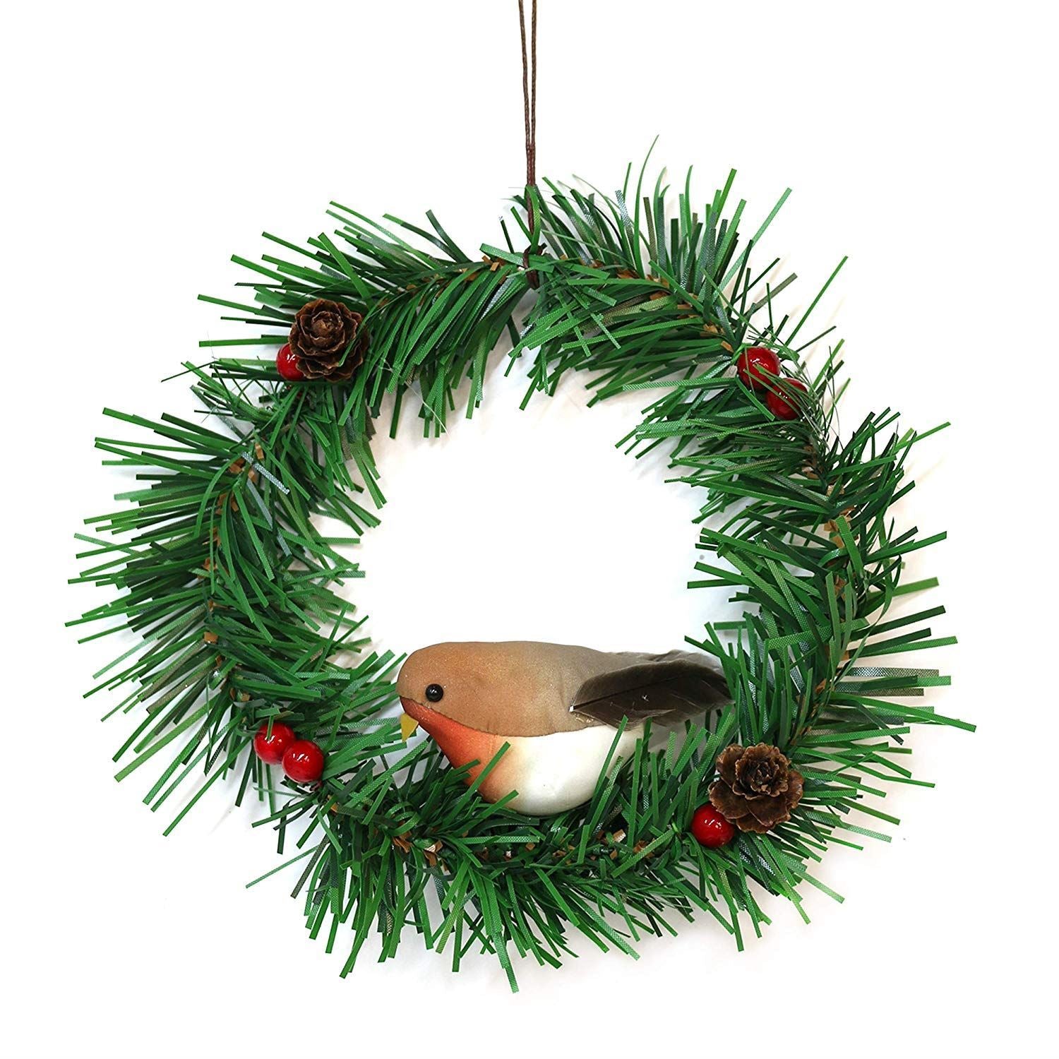 ROBIN PINE WREATH 15CM. DP55477 \\\KD16770