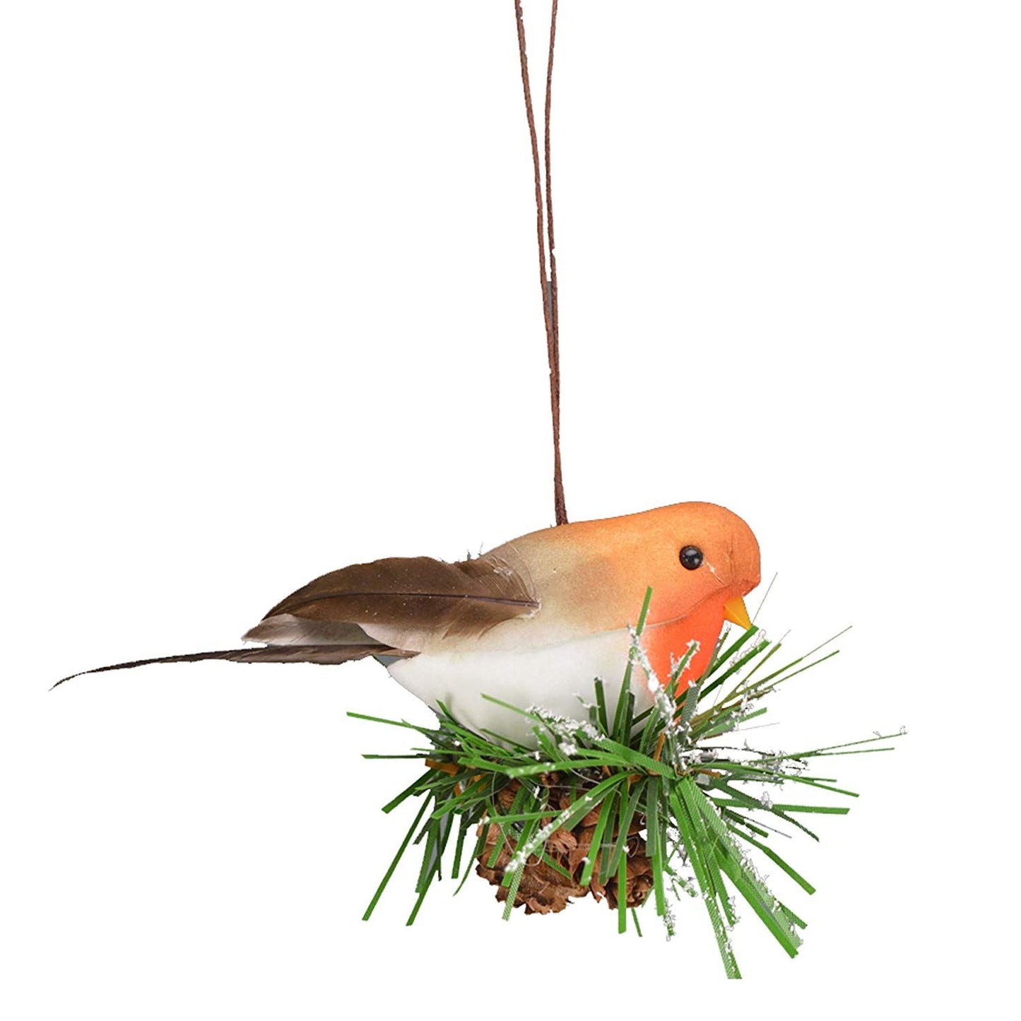 HANGING ROBIN ON PINE CHRISTMAS DECORATION. DP55478 \\\KD16771