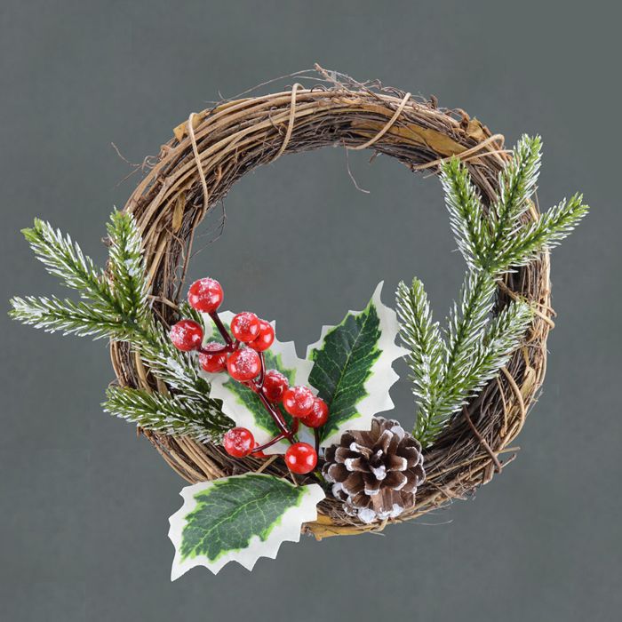 TRADITIONAL RATTAN WREATH 21CM. DP55499 \\\KD16772