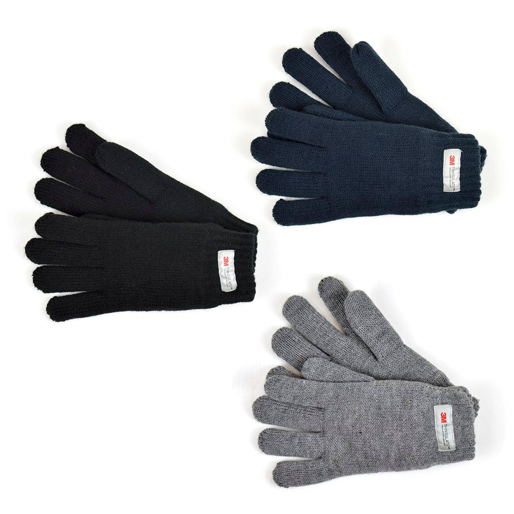 BOYS THINSULATE KNITTED GLOVES 24/PK. GL064A \\\KD16793
