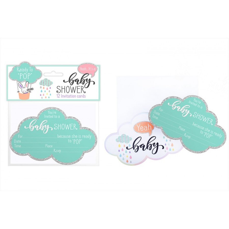 FIRST STEPS BABY SHOWER INVITATIONS 12/PK. FS800 \\\KD16805