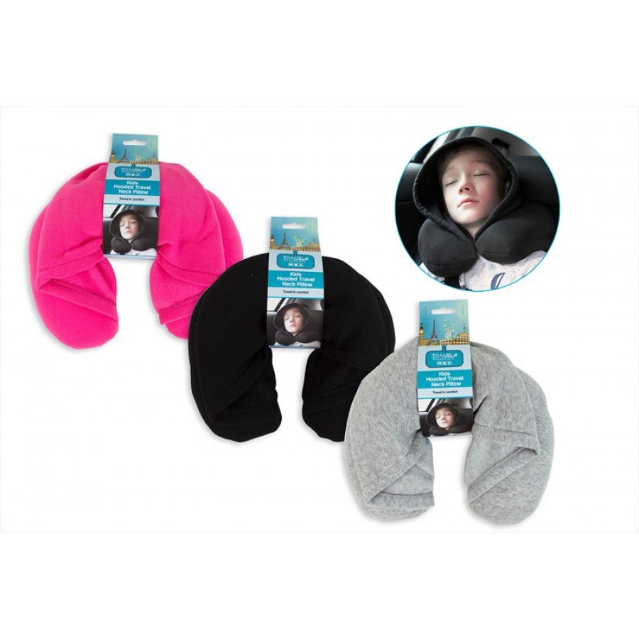 TRAVEL ESSENTIALS KIDS HOODED NECK TRAVEL PILLOW. FN2019 \\\KD16825
