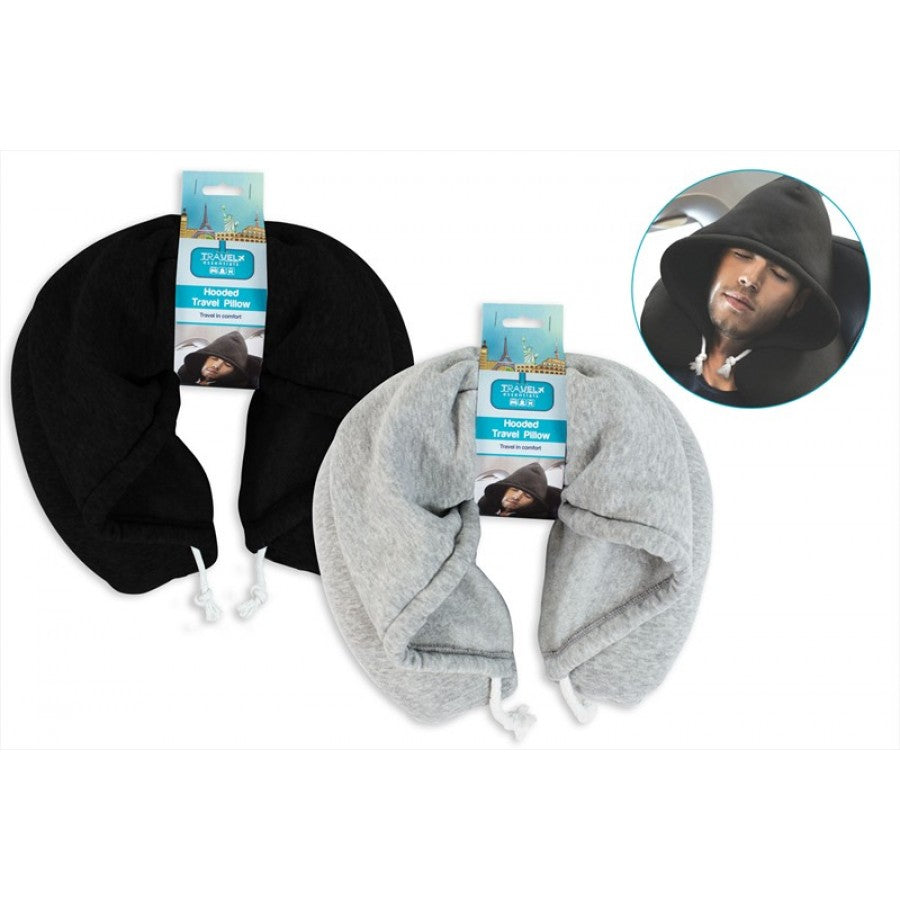 TRAVEL ESSENTIALS ADULTS HOODED NECK TRAVEL PILLOW. FN2020 \\\KD16826