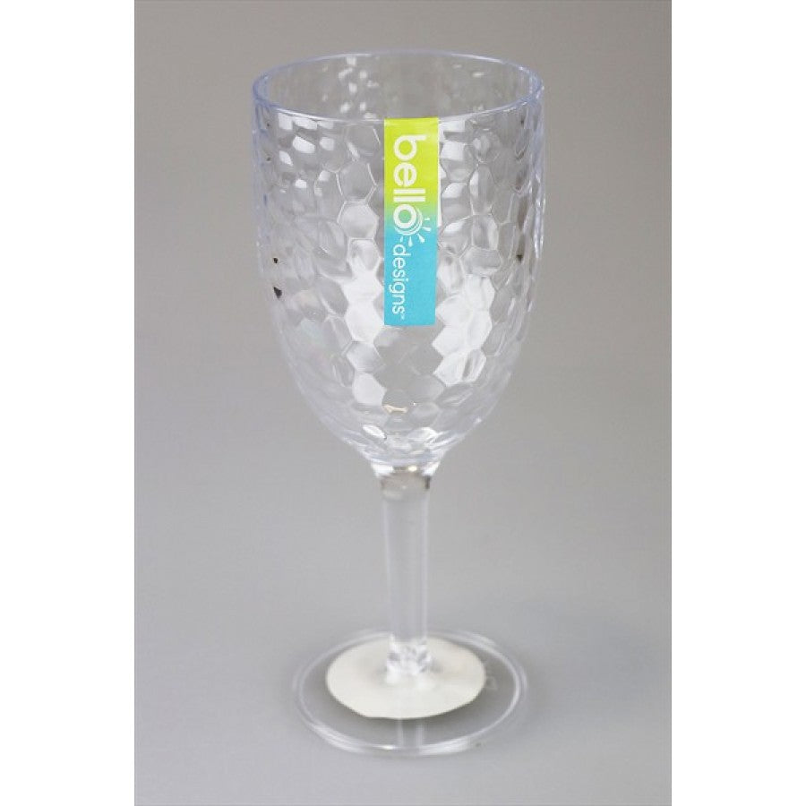 BELLO CLEAR DIMPLE PLASTIC WINE GOBLET. AM3200 \\\KD16830