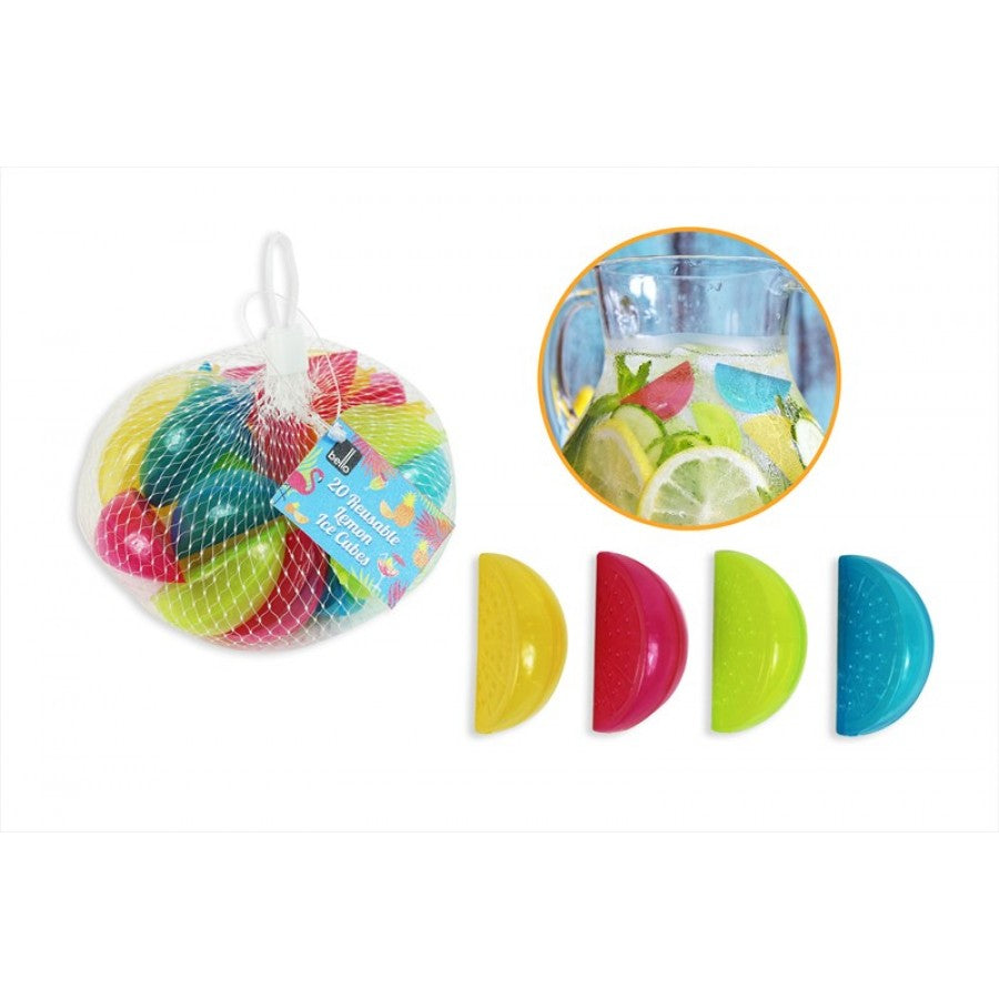 BELLO REUSABLE LEMON SHAPE ICE CUBES 20/PK. AM3039 \\\KD16837