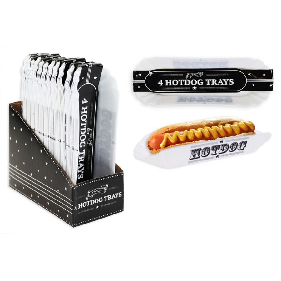 RSW BBQ HOT DOG SERVING TRAY 21.5CM X 6CM 4/PK. AM2157 \\\KD16840