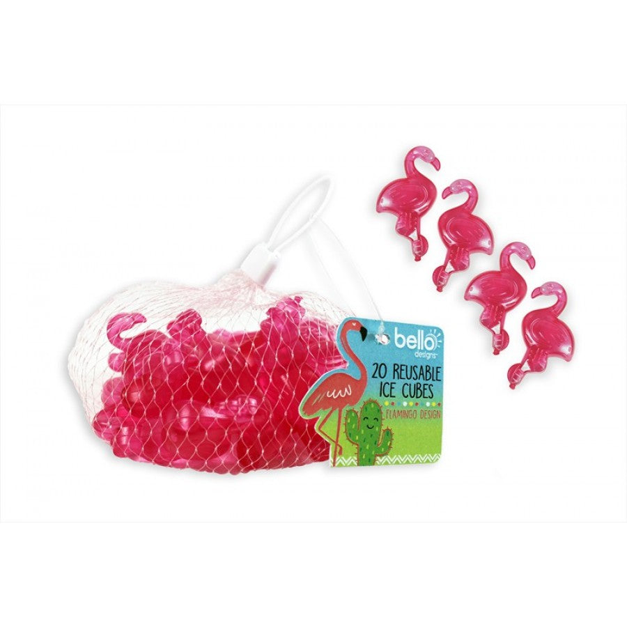 BELLO FLAMINGO REUSABLE ICE CUBES 20/PK. AM2118 \\\KD16842